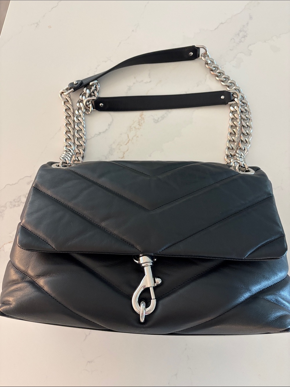 Rebecca Minkoff black quilted leather handbag